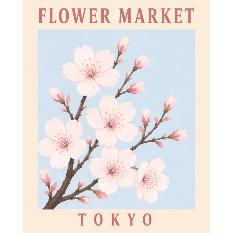 Malen nach Zahlen - Tokio Blumen - Malen nach Zahlen
