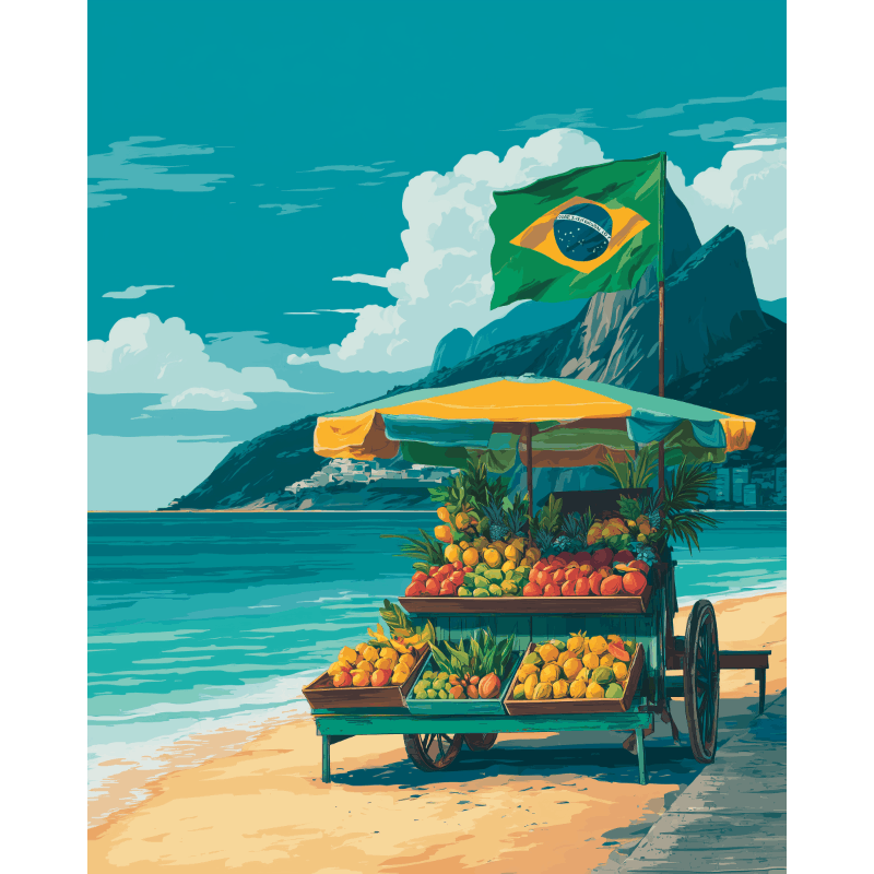 Malen nach Zahlen - Brasilianischer Strand - Malen nach Zahlen