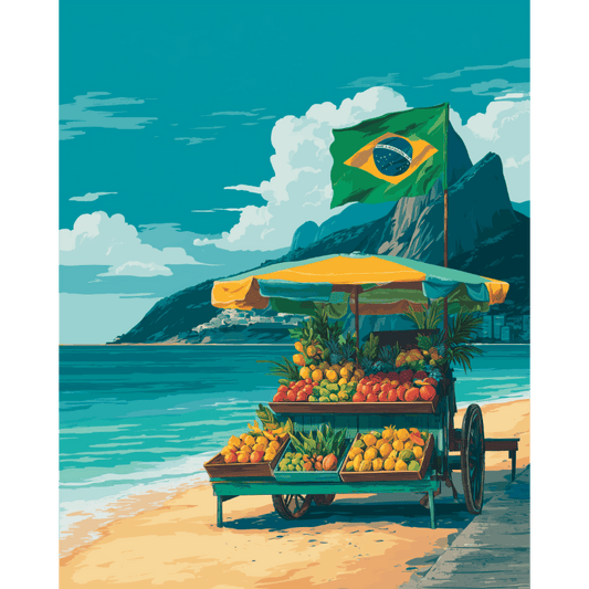 Malen nach Zahlen - Brasilianischer Strand - Malen nach Zahlen