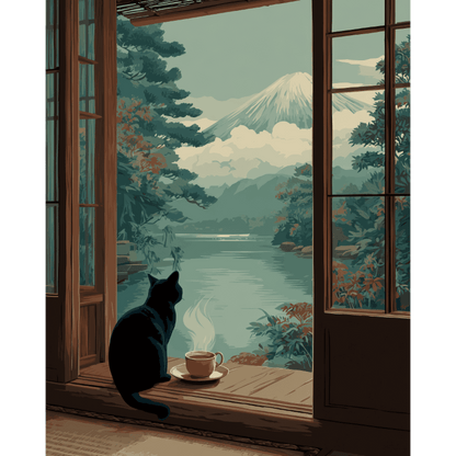 Malen nach Zahlen - Morgen am Fuji - Malen nach Zahlen
