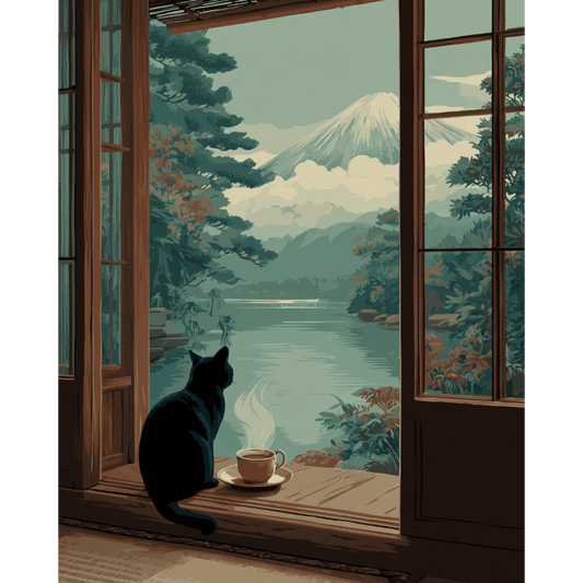 Malen nach Zahlen - Morgen am Fuji - Malen nach Zahlen