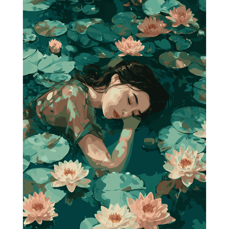 Malen nach Zahlen - Lotus Traum - Malen nach Zahlen