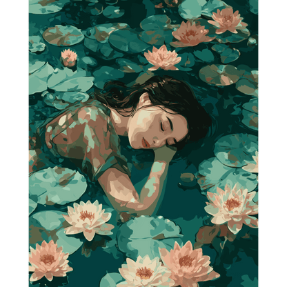 Malen nach Zahlen - Lotus Traum - Malen nach Zahlen