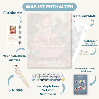 Malen nach Zahlen - Rosa Oktopus-Bad