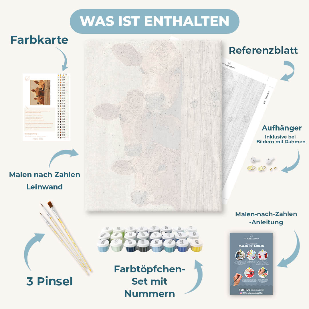 Malen nach Zahlen - Bauernhof-Trio