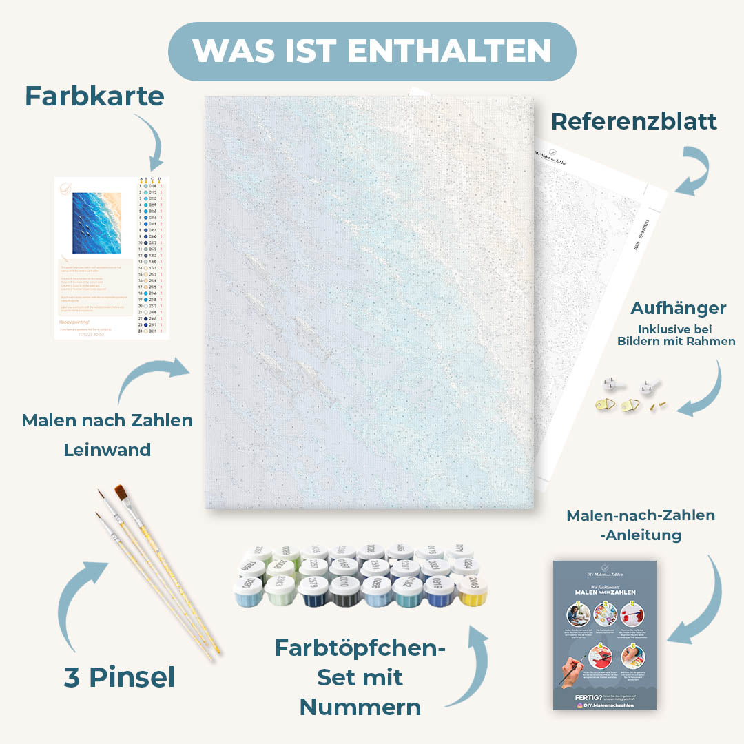 Malen nach Zahlen - Delfine von oben