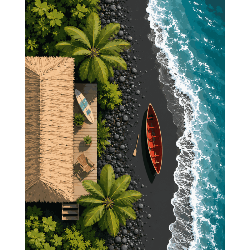 Malen nach Zahlen - Hawaiianisches Versteck - Malen nach Zahlen