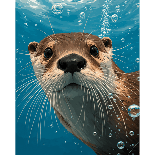 Malen nach Zahlen - Otter unter Wasser - Malen nach Zahlen