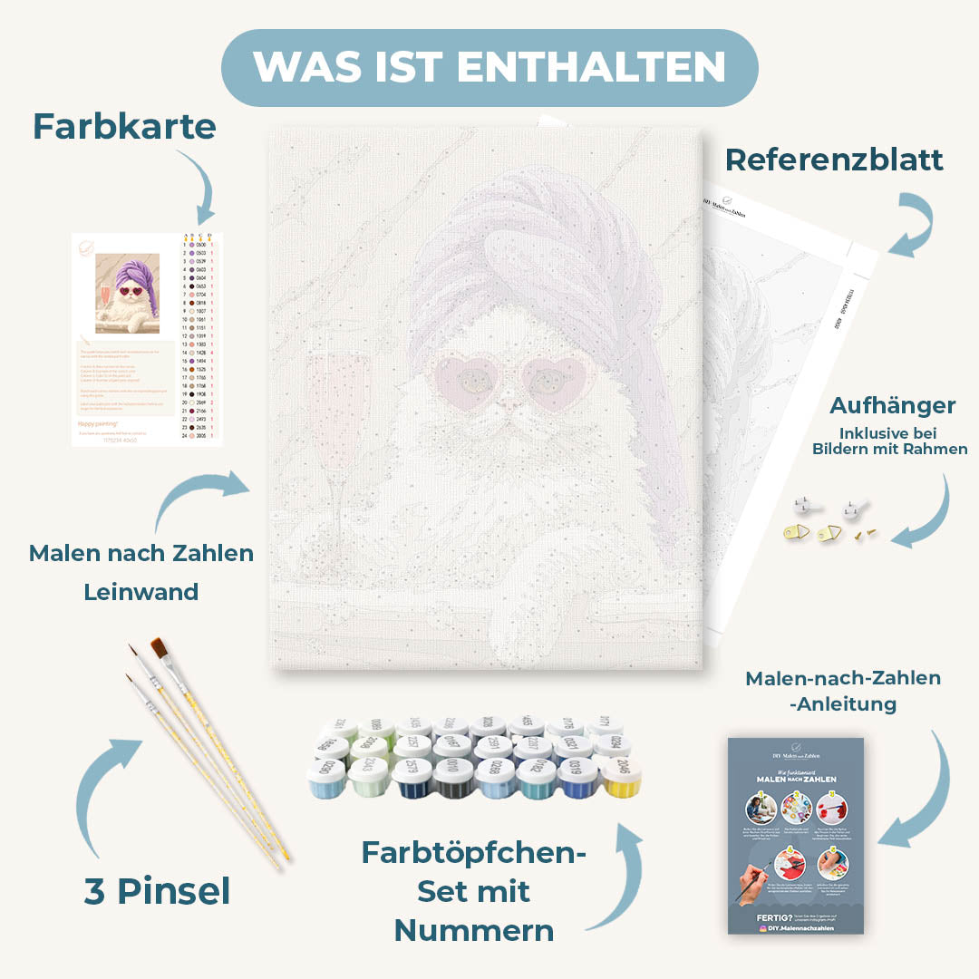Malen nach Zahlen - Verwöhnte Katze