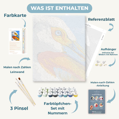 Malen nach Zahlen - Pelikan Porträt