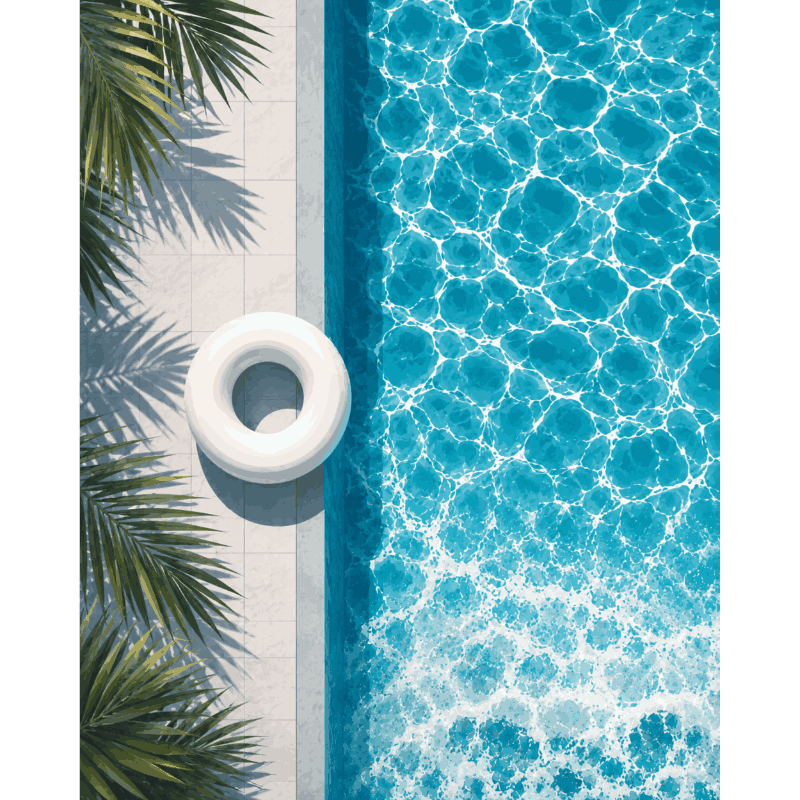 Malen nach Zahlen - Auszeit am Pool - Malen nach Zahlen