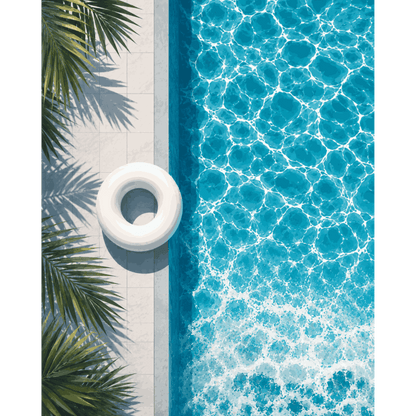 Malen nach Zahlen - Auszeit am Pool - Malen nach Zahlen