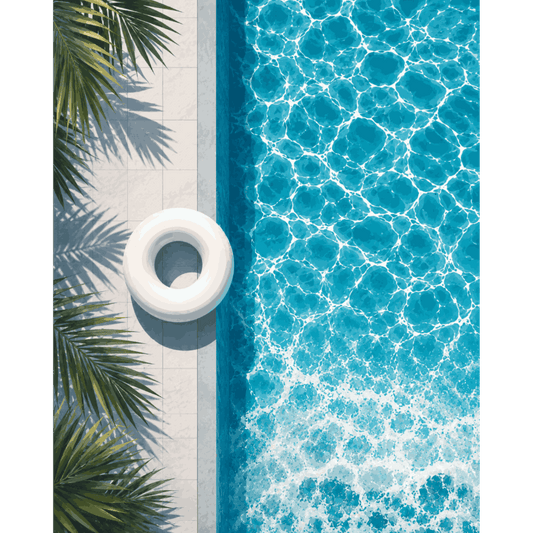 Malen nach Zahlen - Auszeit am Pool - Malen nach Zahlen