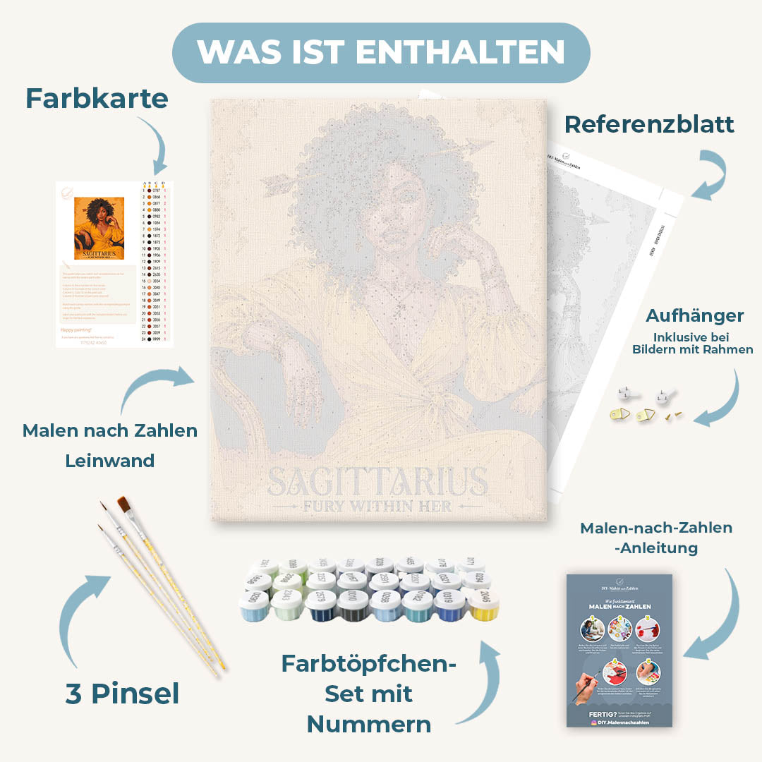 Malen nach Zahlen - Schütze Frau