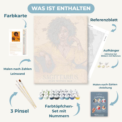 Malen nach Zahlen - Schütze Frau