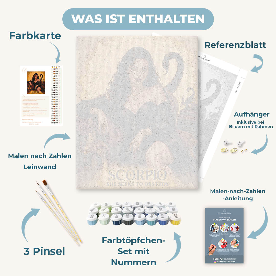 Malen nach Zahlen - Skorpion Frau