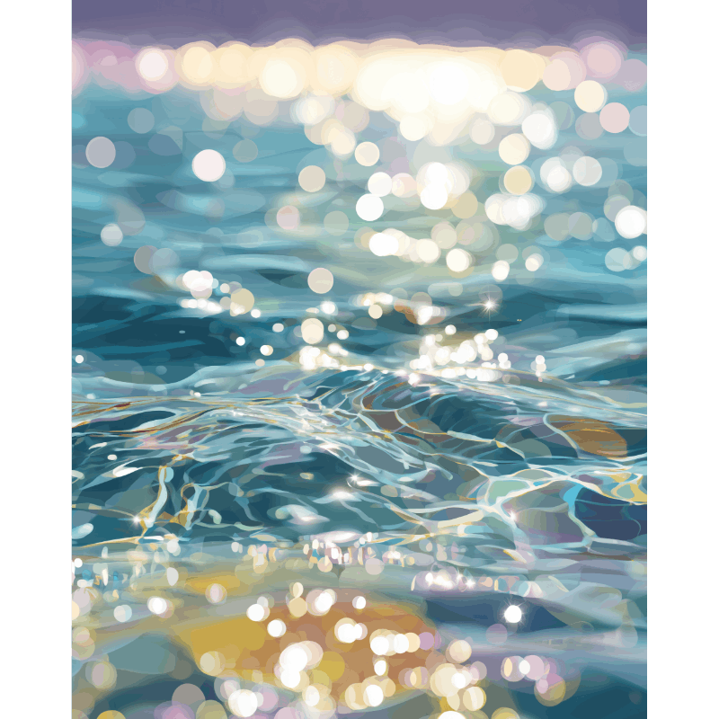 Malen nach Zahlen - Schimmerndes Wasser - Malen nach Zahlen