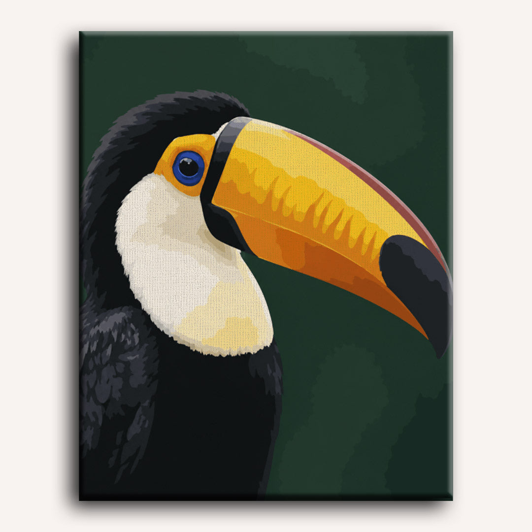 Malen nach Zahlen - Tukan Porträt