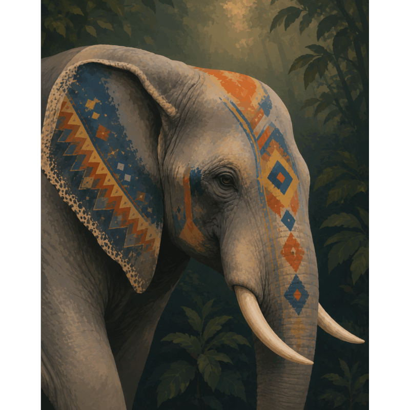 Malen nach Zahlen - Tribal Elefant - Malen nach Zahlen