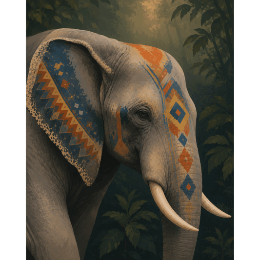 Malen nach Zahlen - Tribal Elefant - Malen nach Zahlen