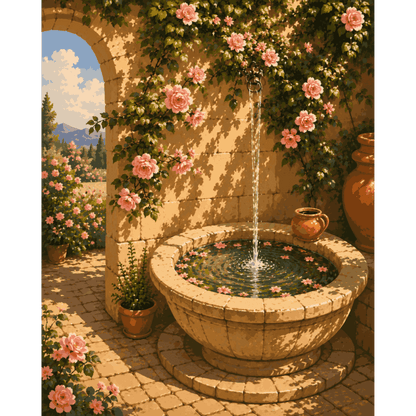 Malen nach Zahlen - Toskanischer Brunnen - Malen nach Zahlen