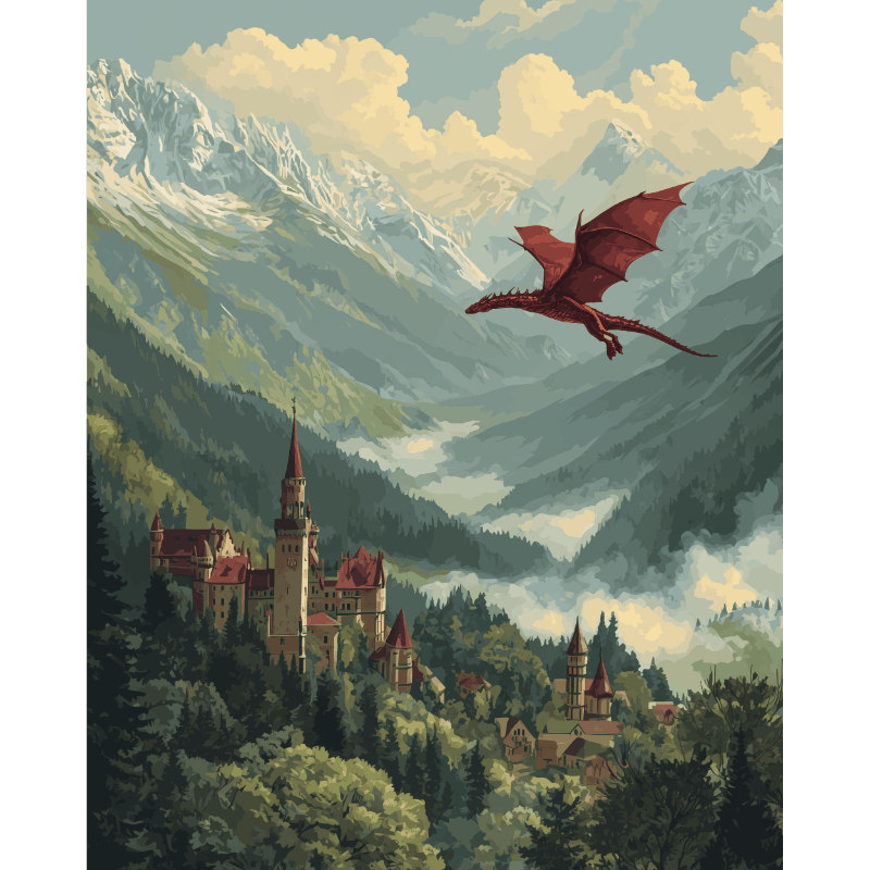 Malen nach Zahlen - Tal der Drachen - Malen nach Zahlen