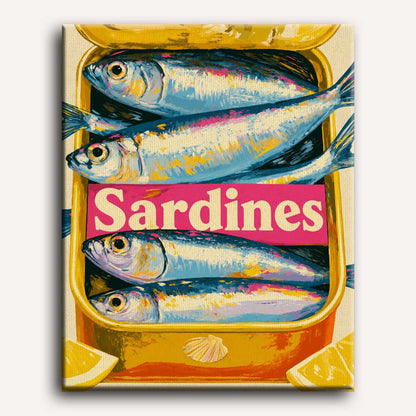 Malen nach Zahlen - Sardinen in der Dose