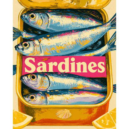 Malen nach Zahlen - Sardinen in der Dose - Malen nach Zahlen