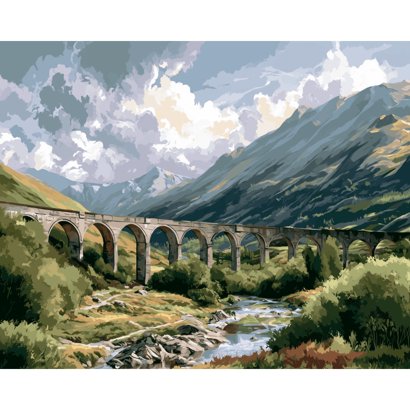 Malen nach Zahlen - Glenfinnan-Viadukt - Malen nach Zahlen