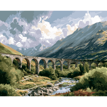 Malen nach Zahlen - Glenfinnan-Viadukt - Malen nach Zahlen