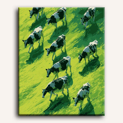 Malen nach Zahlen - Grüne Weiden