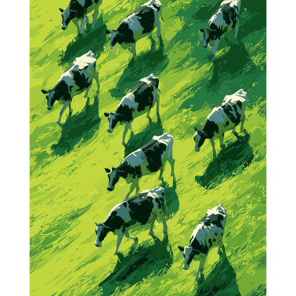 Malen nach Zahlen - Grüne Weiden - Malen nach Zahlen