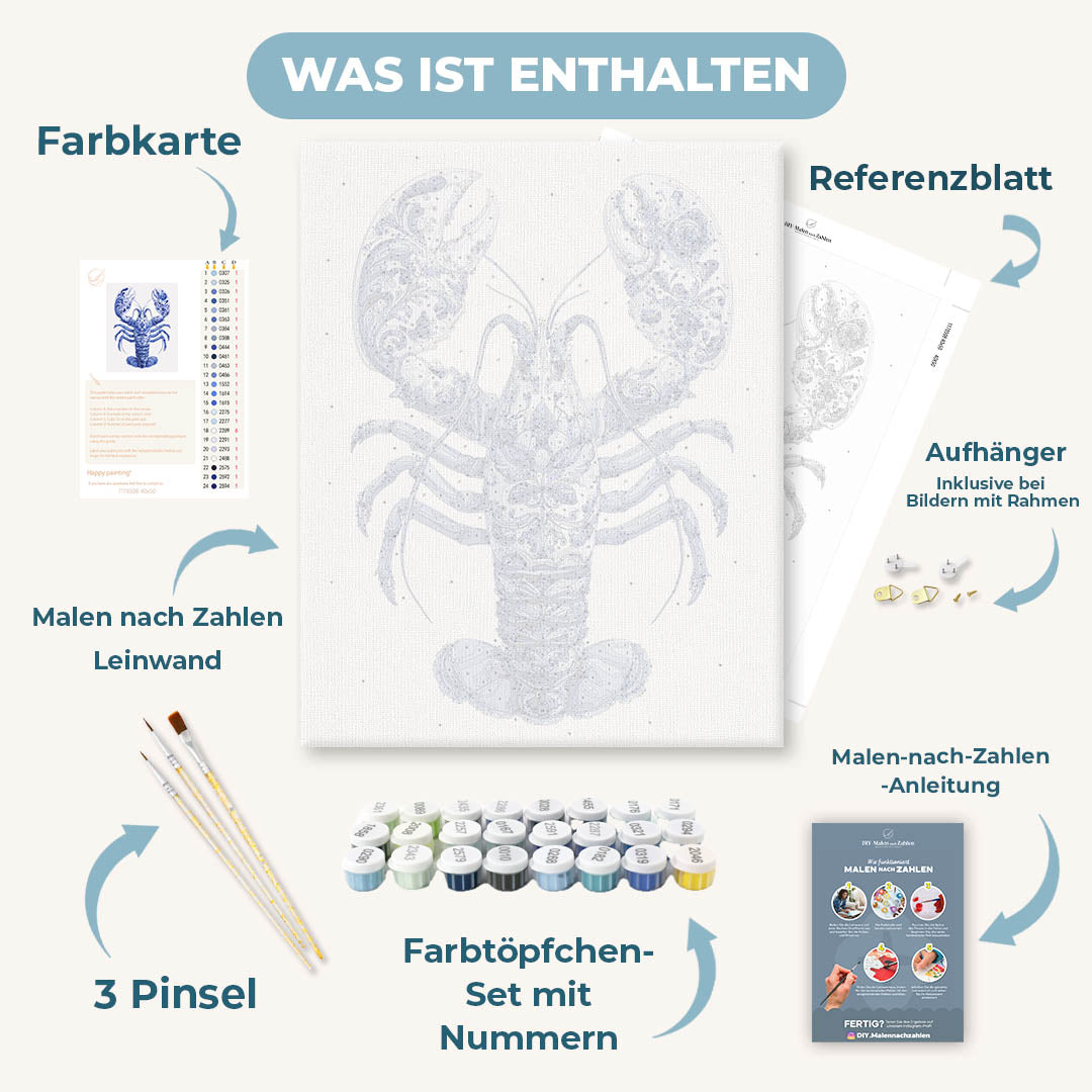 Malen nach Zahlen - Eleganter Hummer