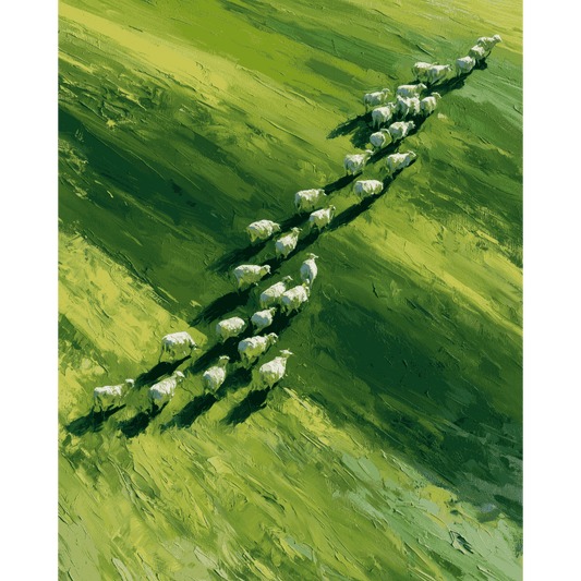 Malen nach Zahlen - Schafe hüten - Malen nach Zahlen