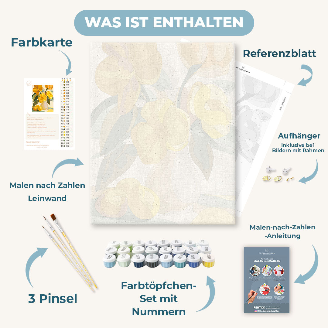 Malen nach Zahlen - Eine Vase voll Sonnenschein