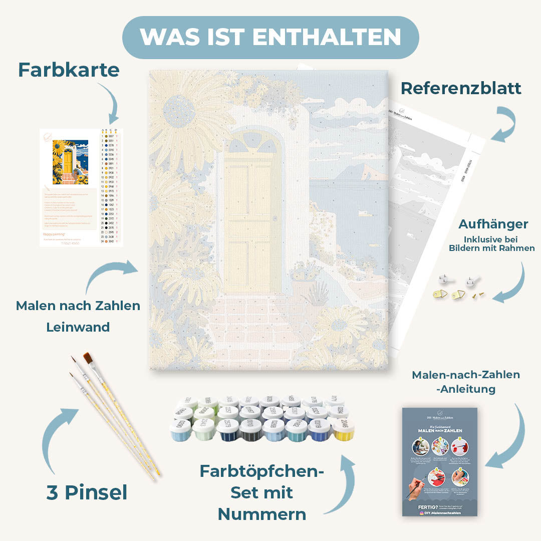Malen nach Zahlen - Gelbe Tür