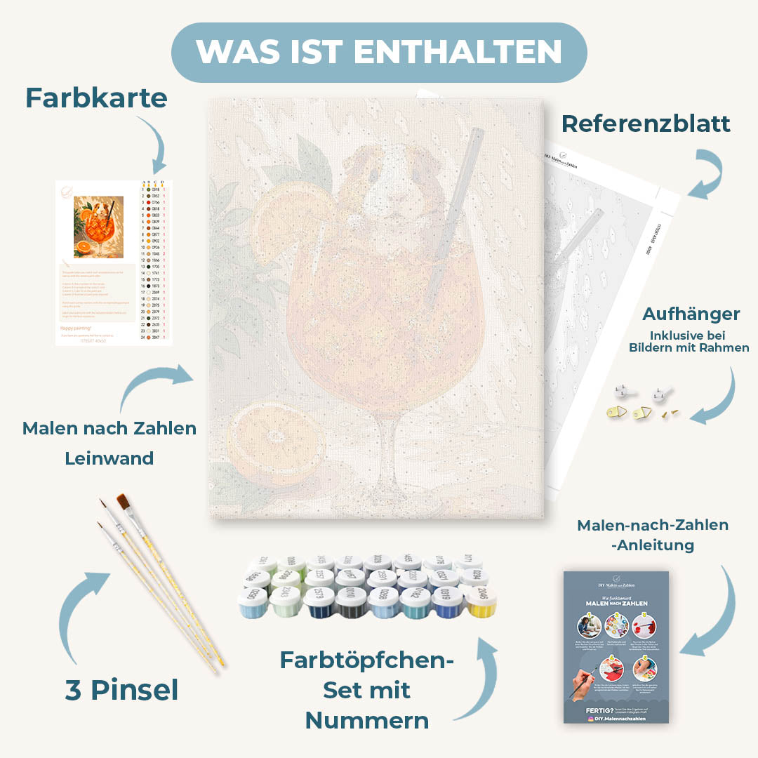 Malen nach Zahlen - Aperol-Schnurrhaare