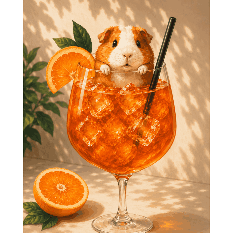 Malen nach Zahlen - Aperol-Schnurrhaare - Malen nach Zahlen