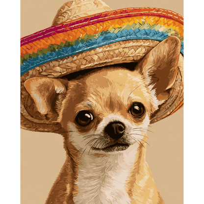 Malen nach Zahlen - Fiesta Chihuahua - Malen nach Zahlen