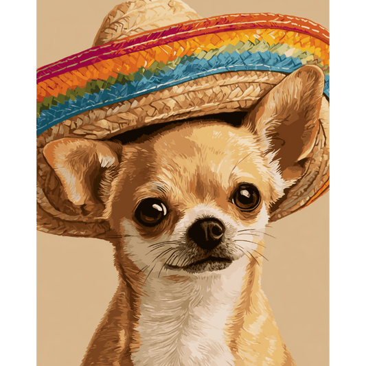 Malen nach Zahlen - Fiesta Chihuahua - Malen nach Zahlen