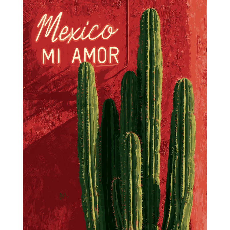 Malen nach Zahlen - Mexico Mi Amor - Malen nach Zahlen