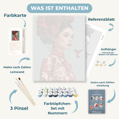 Malen nach Zahlen - Scharlachrote Blütenmuse
