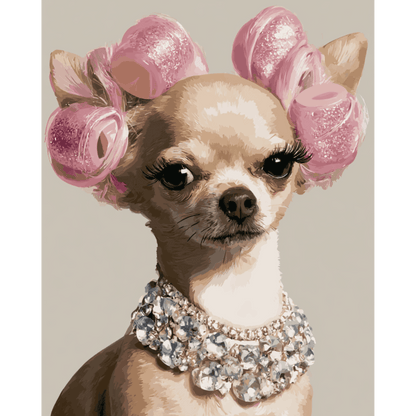 Malen nach Zahlen - Chihuahua Diva - Malen nach Zahlen