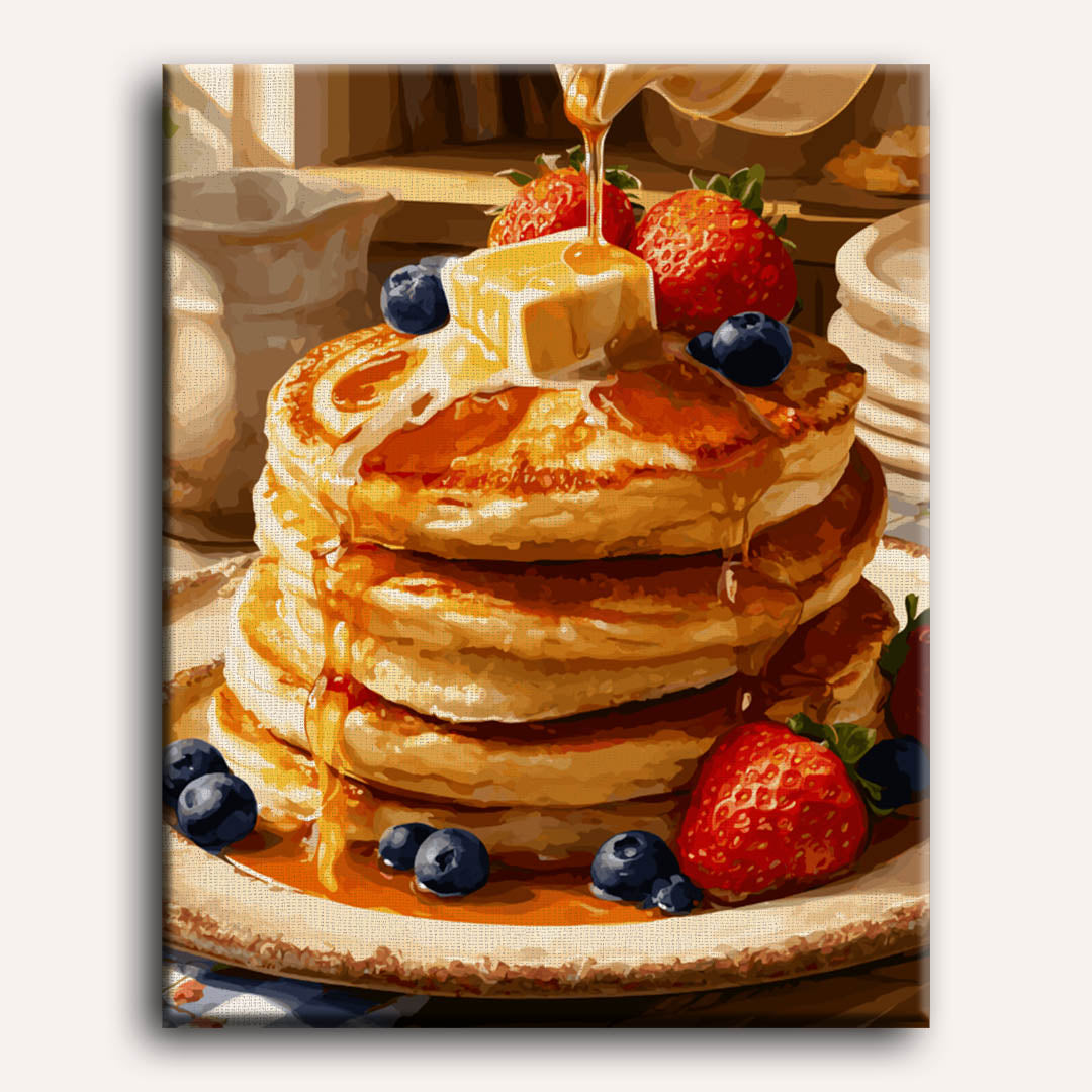 Malen nach Zahlen - Pfannkuchen zum Frühstück