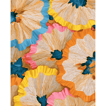Malen nach Zahlen - Buntstift-Blüten-Mosaik - Malen nach Zahlen