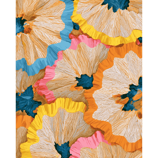 Malen nach Zahlen - Buntstift-Blüten-Mosaik - Malen nach Zahlen