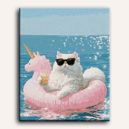 Malen nach Zahlen - Einhorn-Schwimmmodus