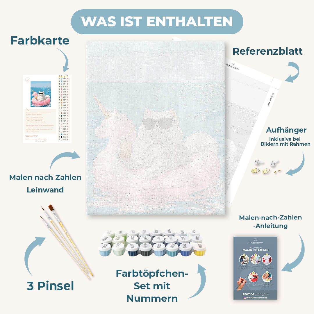 Malen nach Zahlen - Einhorn-Schwimmmodus