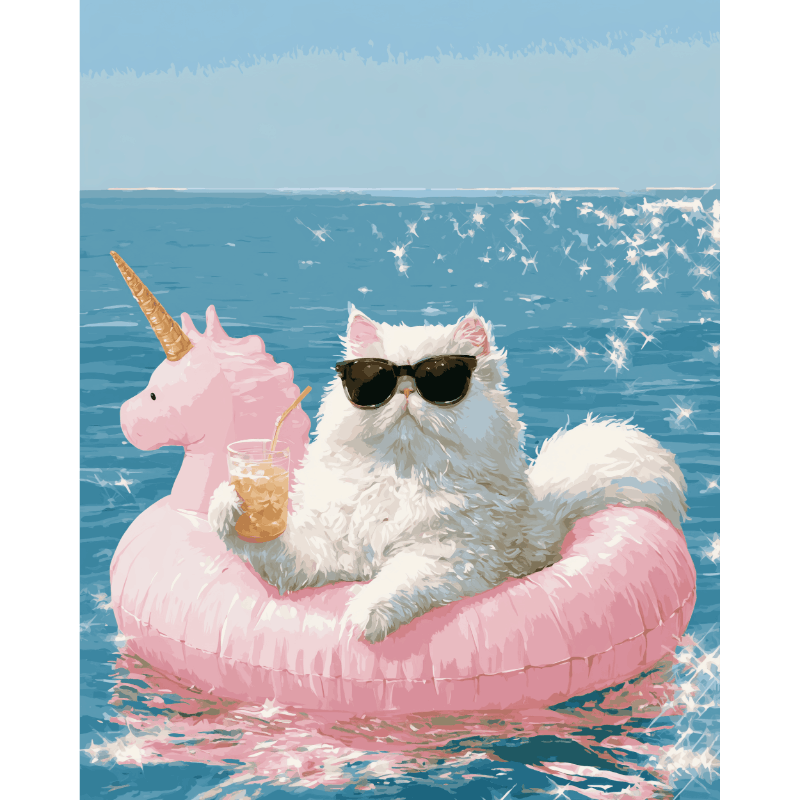 Malen nach Zahlen - Einhorn-Schwimmmodus - Malen nach Zahlen