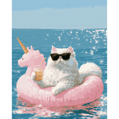 Malen nach Zahlen - Einhorn-Schwimmmodus - Malen nach Zahlen